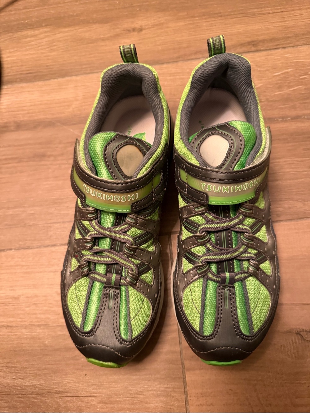 Tsukihoshi Kids SPEED sneakers in graphite/green